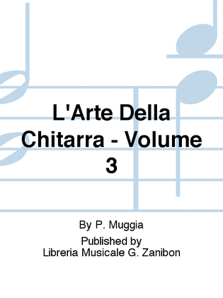 Book cover for L'Arte Della Chitarra - Volume 3