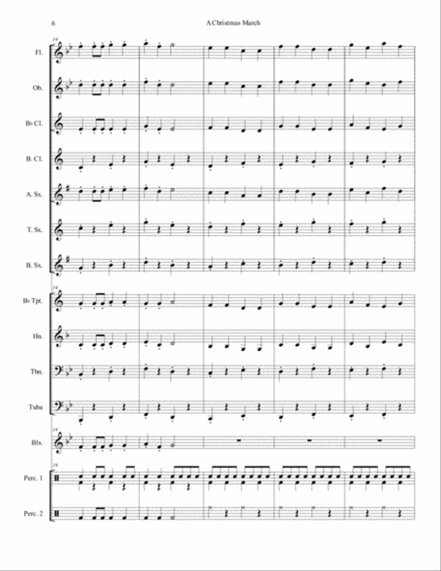 A Christmas March for Concert Band Concert Band scores gallery preview page 6