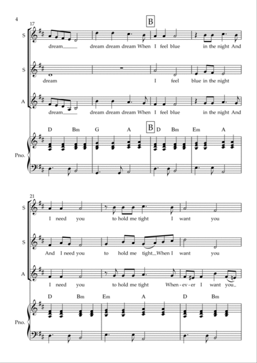 All I Have To Do Is Dream SSA scores gallery preview page 4
