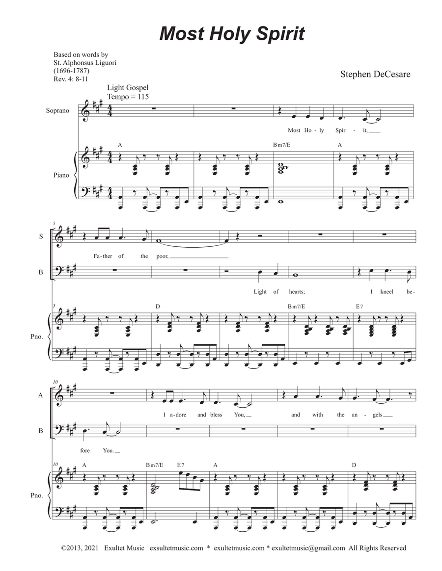 Most Holy Spirit (SATB) Most Holy Spirit (SATB) 4-Part scores gallery preview page 1