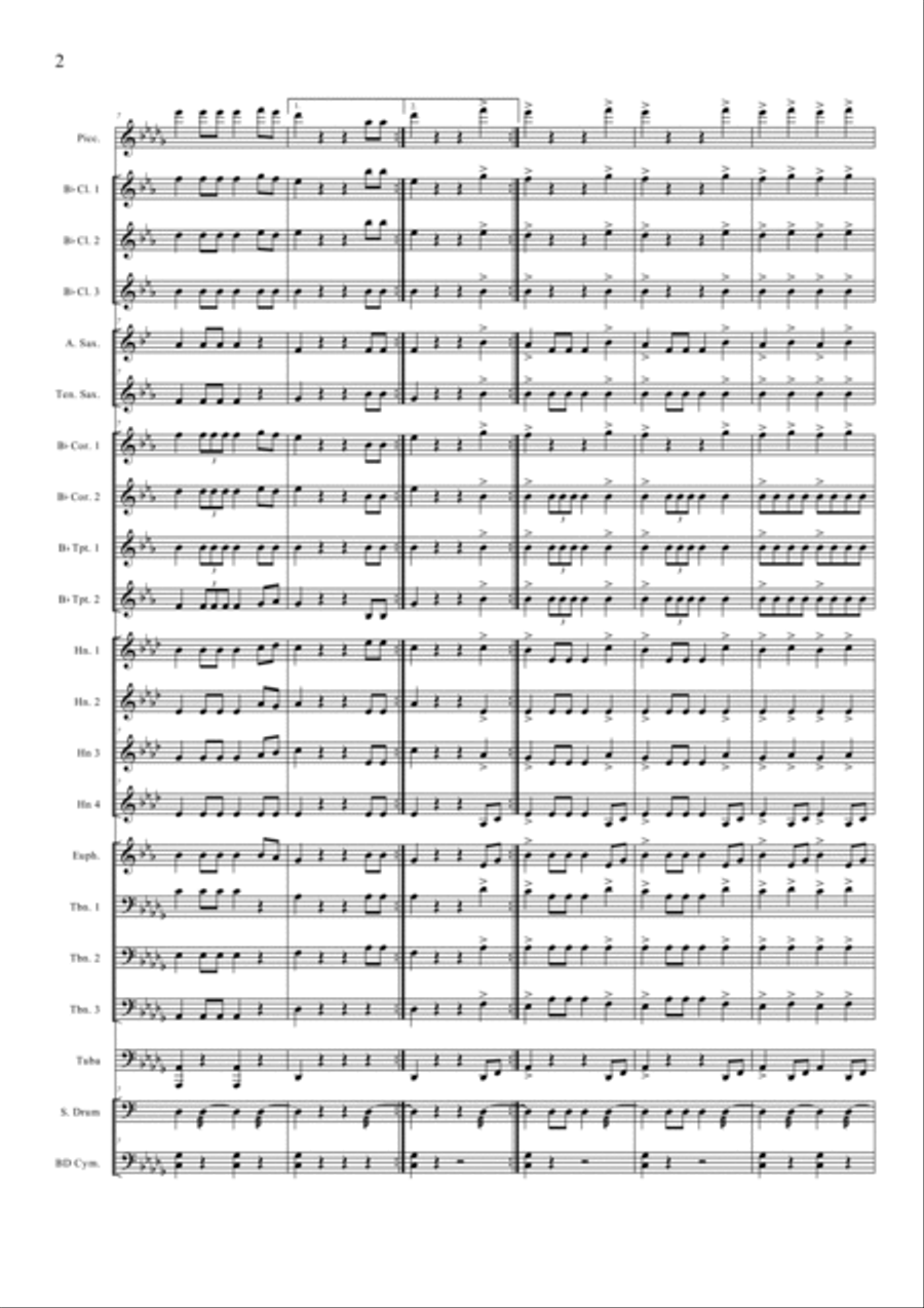 Preussens Gloria (German Military March) Concert Band scores gallery preview page 2