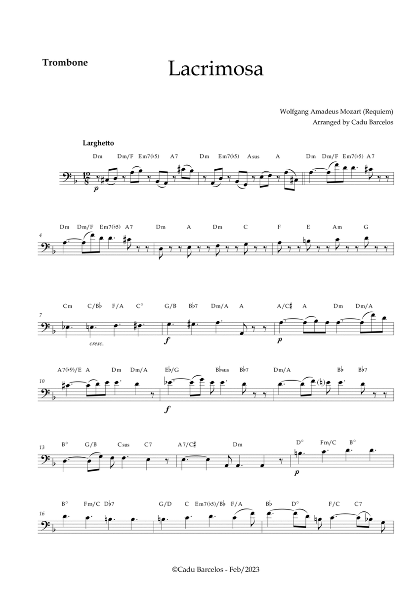 Lacrimosa - Trombone and chords (Mozart) image number null