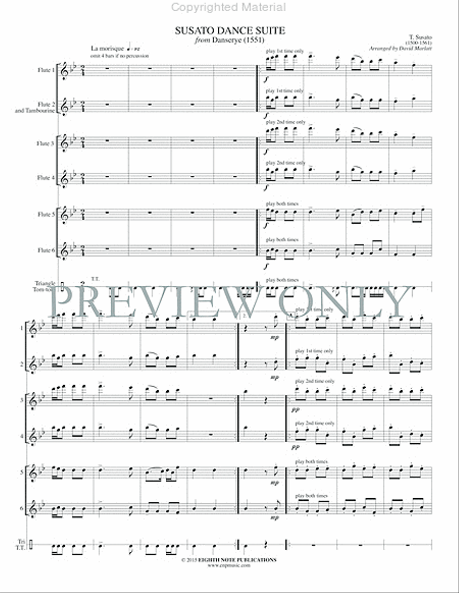 Susato Dance Suite (from Danserye) (1551) Small Ensemble scores gallery preview page 3