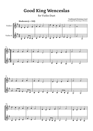 Good King Wenceslas (Violin Duet) - Beginner Level