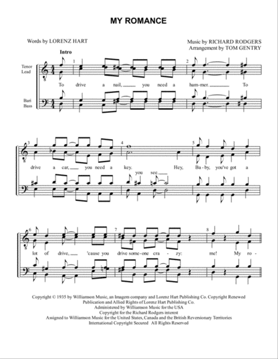 My Romance My Romance TTBB scores gallery preview page 1