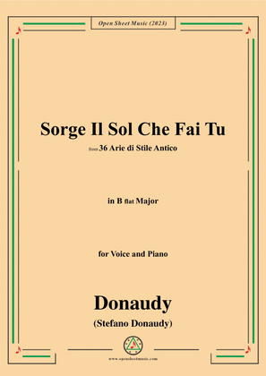 Donaudy-Sorge Il Sol Che Fai Tu,in B flat Major