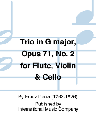 Book cover for Trio In G Major, Opus 71, No. 2 For Flute, Violin & Cello