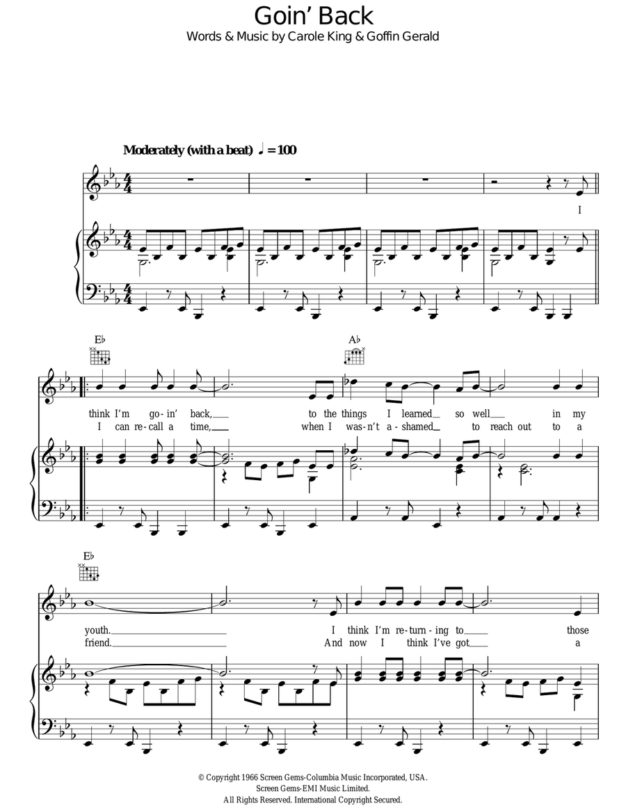 Goin' Back Guitar scores gallery preview page 1