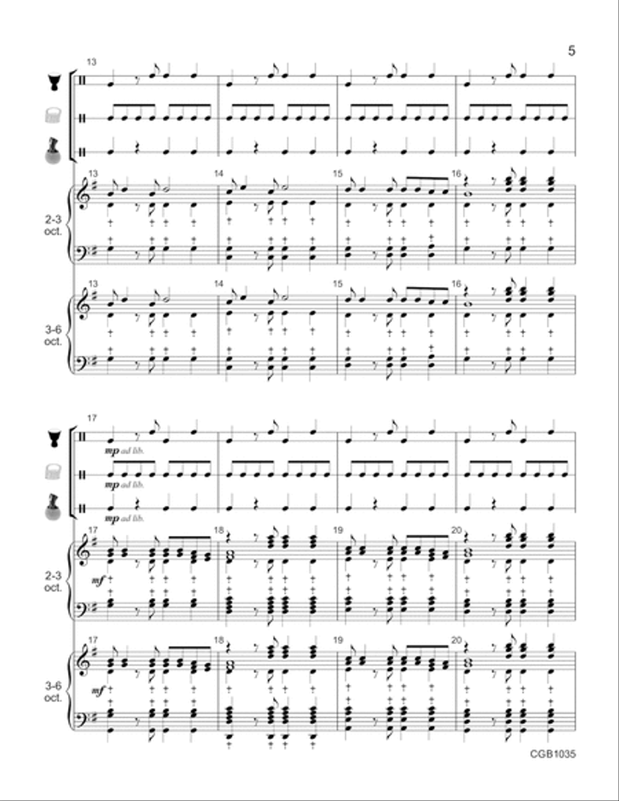 Amen Siakudumisa - Full Score Handbell Choir scores gallery preview page 5