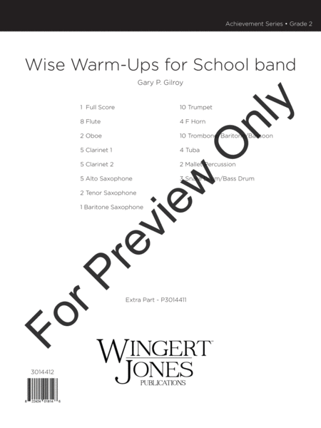 Wise Warm -Ups For School Band image number null