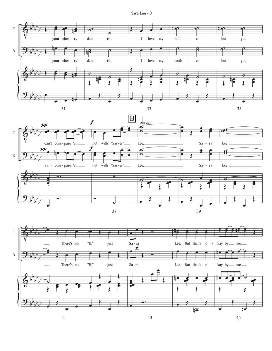 Sara Lee TTBB scores gallery preview page 4