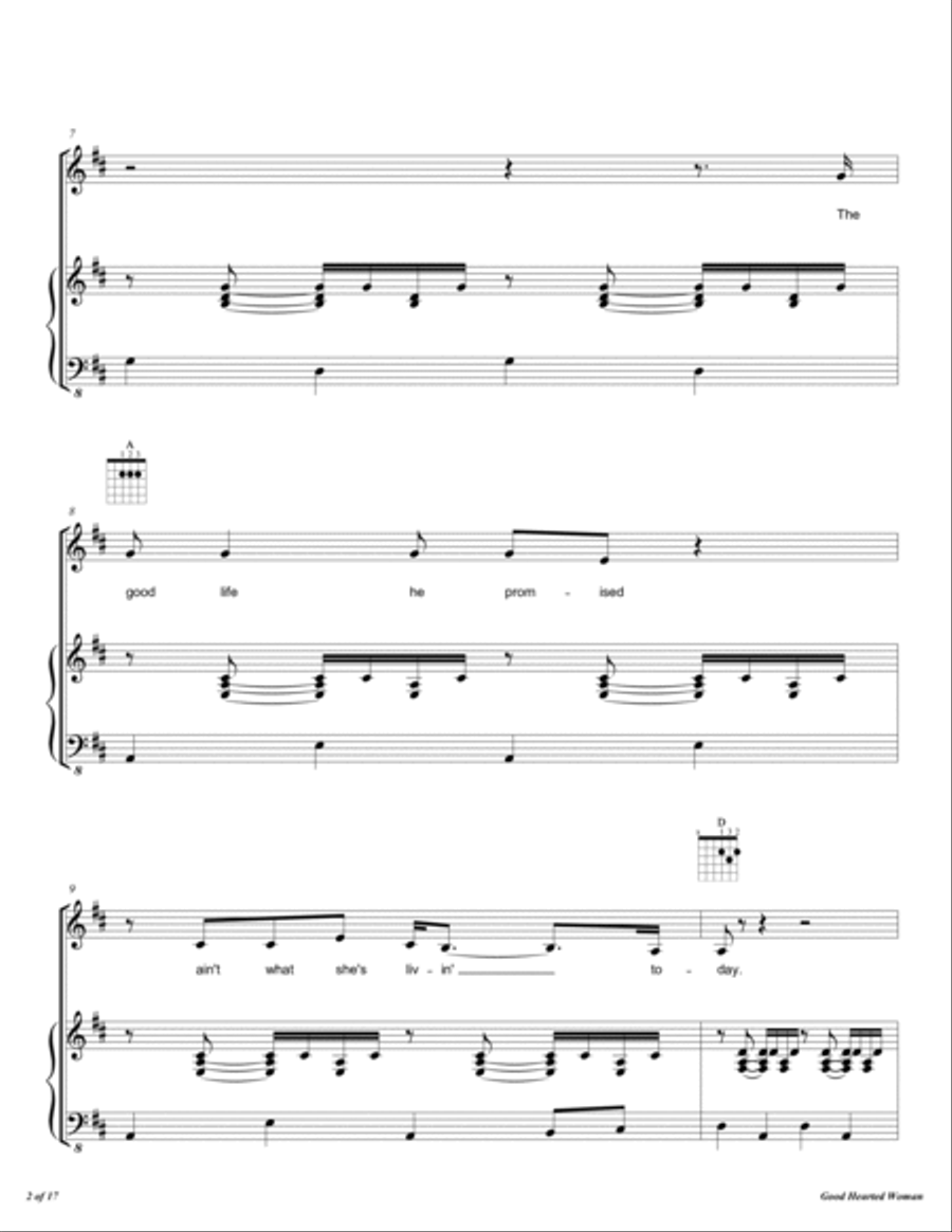 A Good Hearted Woman A Good Hearted Woman Voice scores gallery preview page 3
