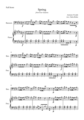Spring (from Four Seasons of Antonio Vivaldi) for Bassoon Solo and Piano Accompaniment