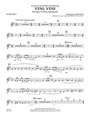 Veni, Veni (O Come, O Come Emmanuel) - Bb Trumpet 3