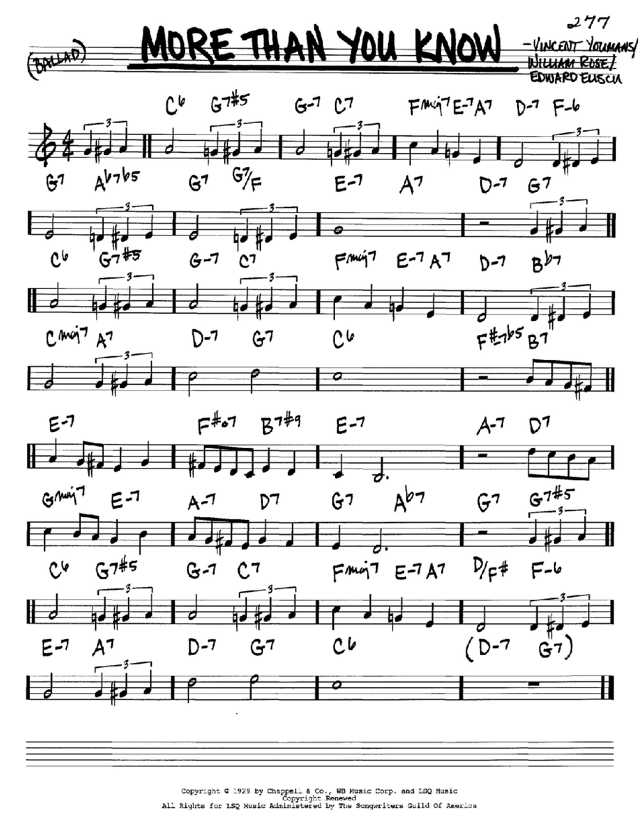 More Than You Know More Than You Know C Instrument scores gallery preview page 1