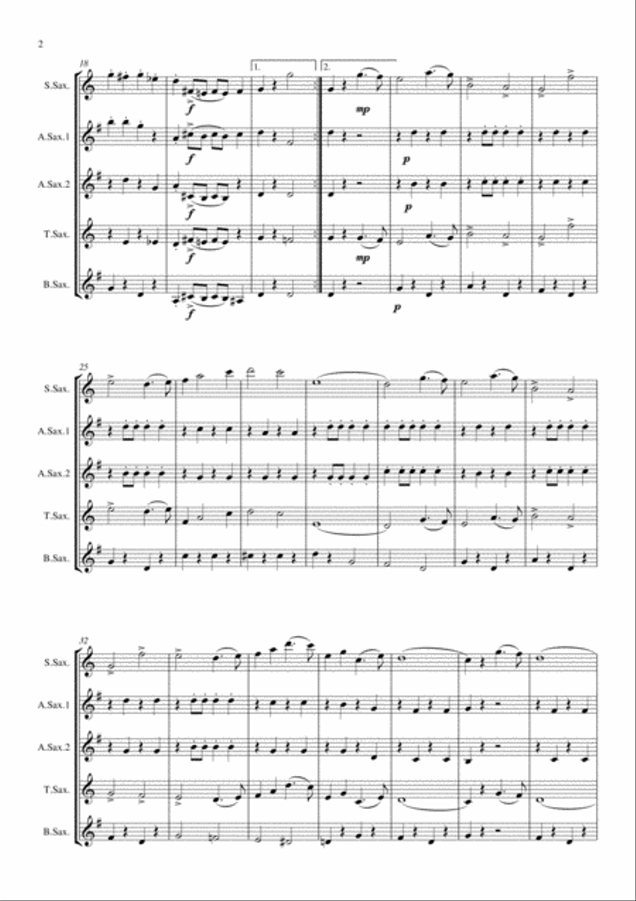 The Star and Stripes Forever March arranged for Saxophone Quintet SAATB Concert Band scores gallery preview page 3