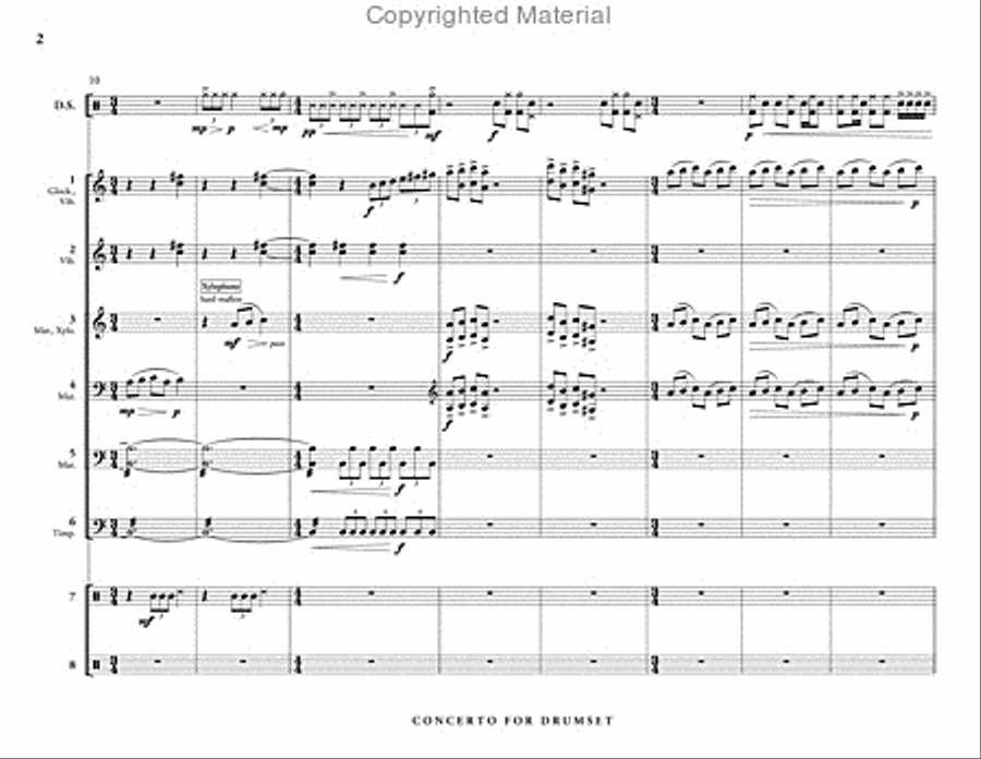 Concerto for Drumset and Percussion Ensemble (score & parts) Percussion Ensemble scores gallery preview page 3