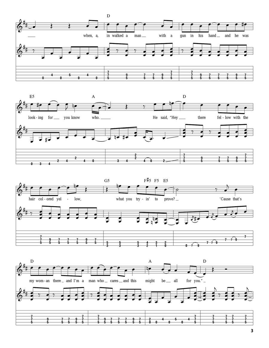 Gimme Three Steps Acoustic Guitar scores gallery preview page 3