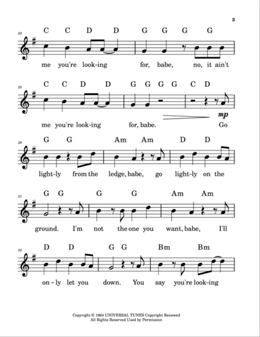 It Ain't Me, Babe Piano scores gallery preview page 3