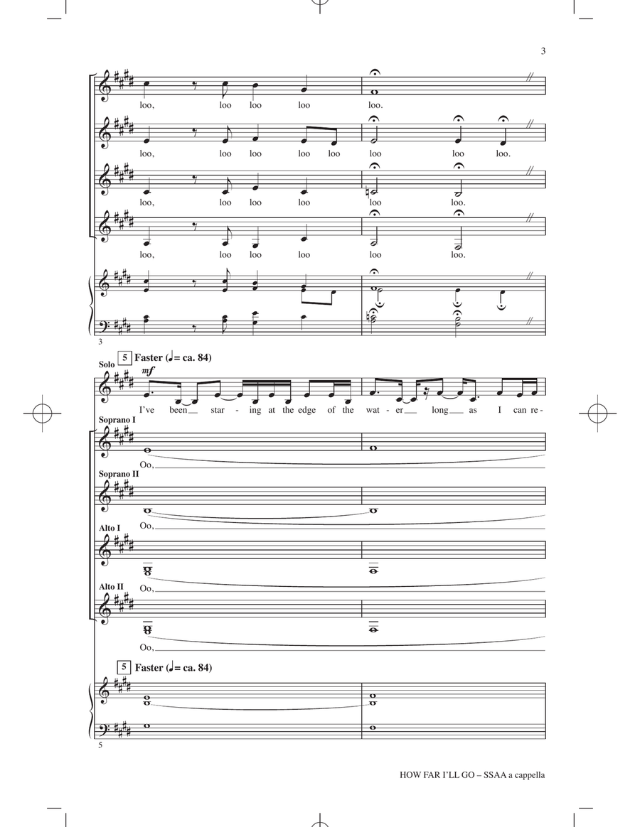 How Far I'll Go (from Moana) (arr. Kirby Shaw) SSAA scores gallery preview page 2