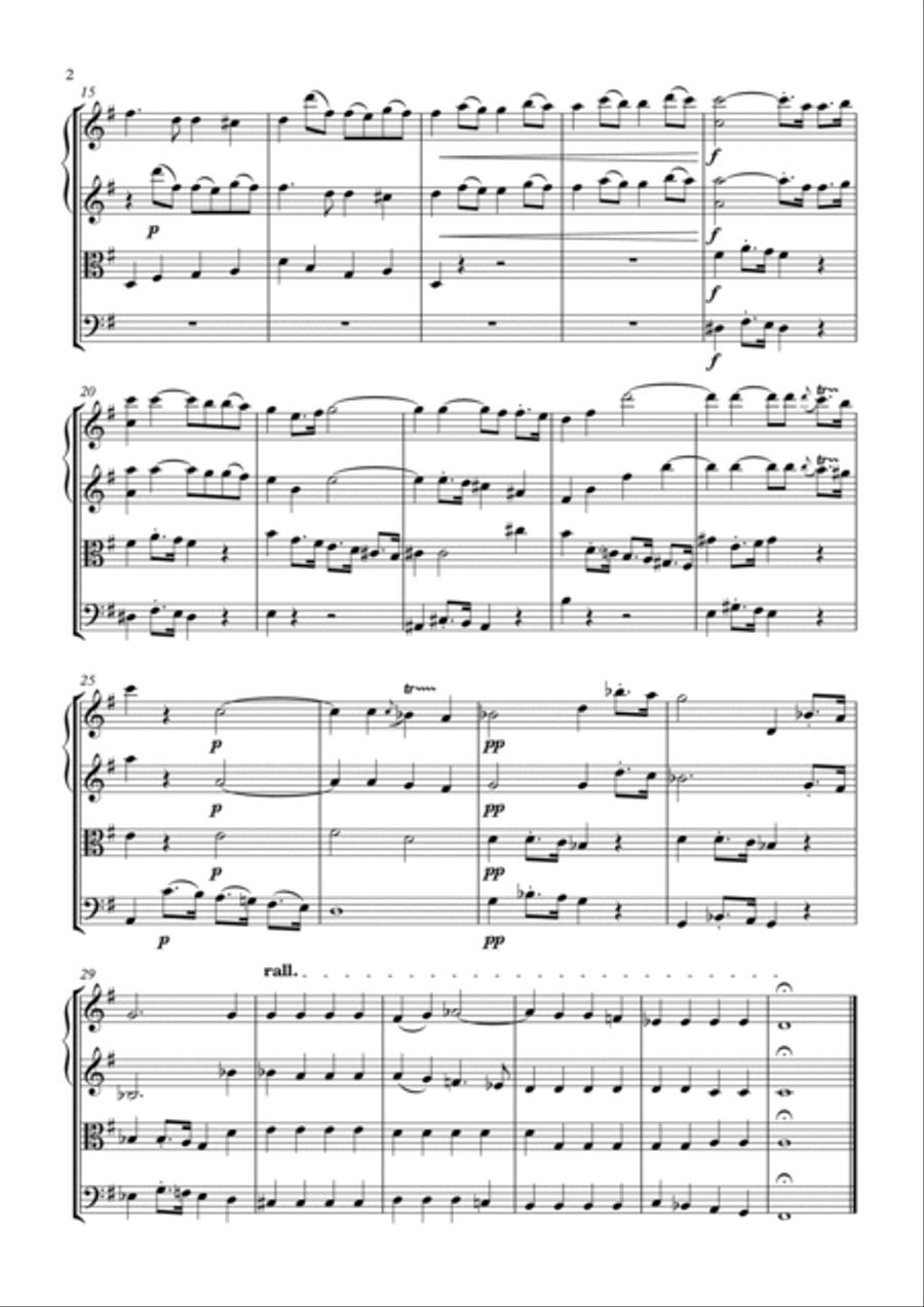 Concerto grosso in G major op. 6 no. 1 String Quartet scores gallery preview page 2