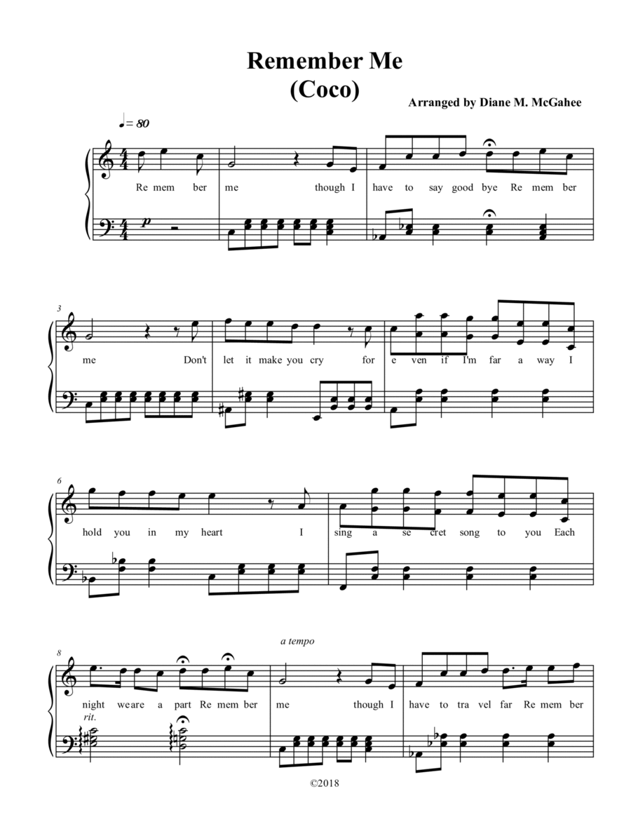 Remember Me (duo) Voice scores gallery preview page 1