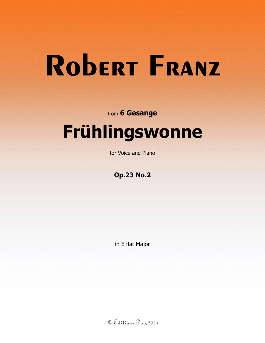 Fruhlingswonne, by Robert Franz, in E flat Major Voice scores gallery preview page 1