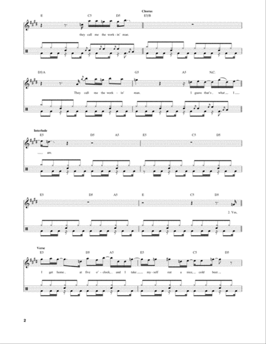Working Man Drum Set scores gallery preview page 2