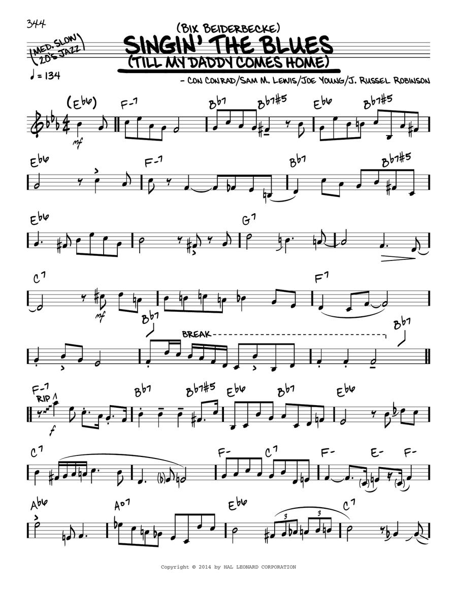 Singin' The Blues Piano scores gallery preview page 1