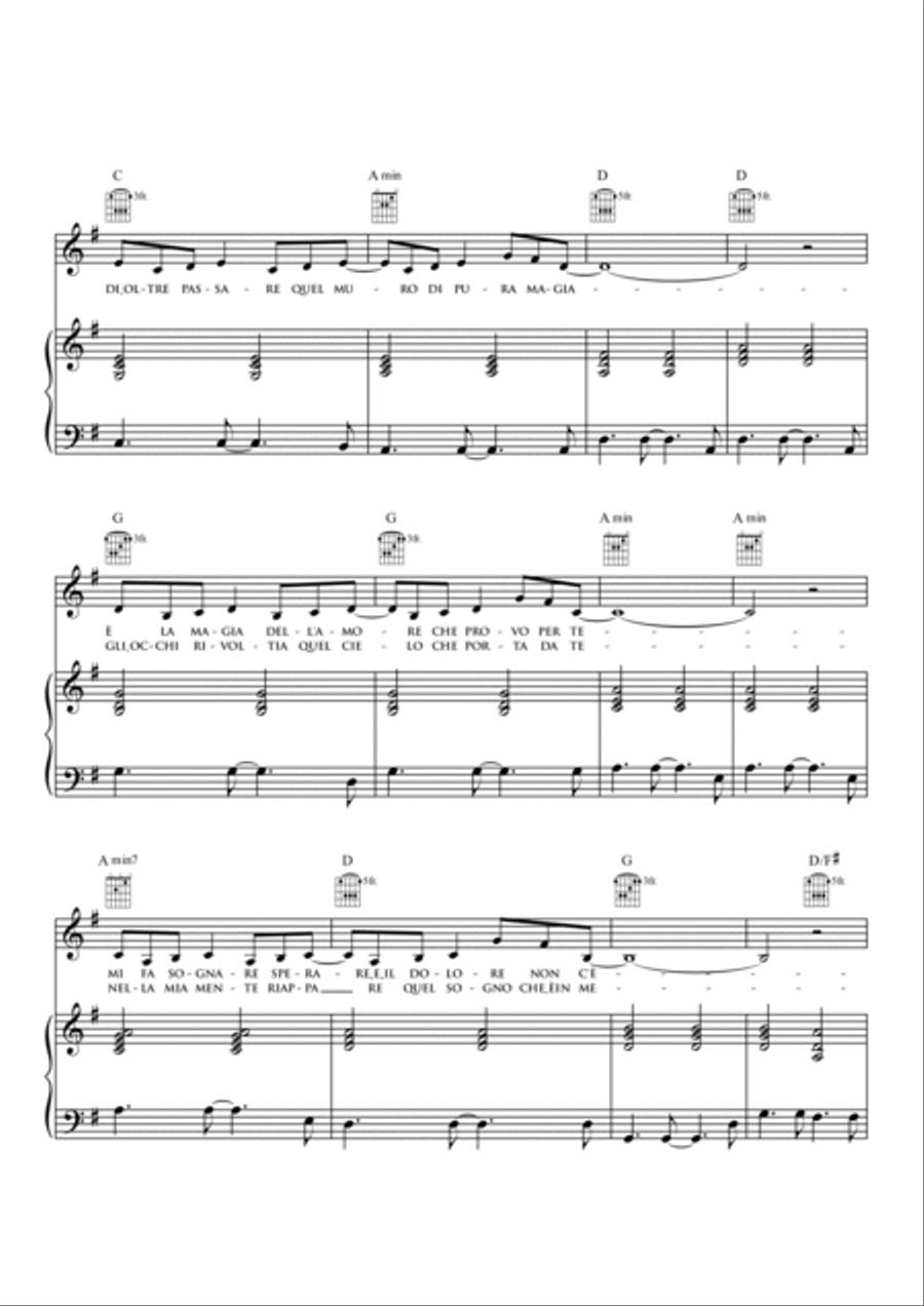 E la nave va Piano, Vocal, Guitar scores gallery preview page 2