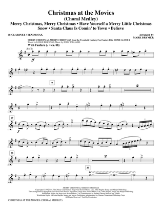 Christmas at the Movies - Bb Clarinet/Tenor Sax