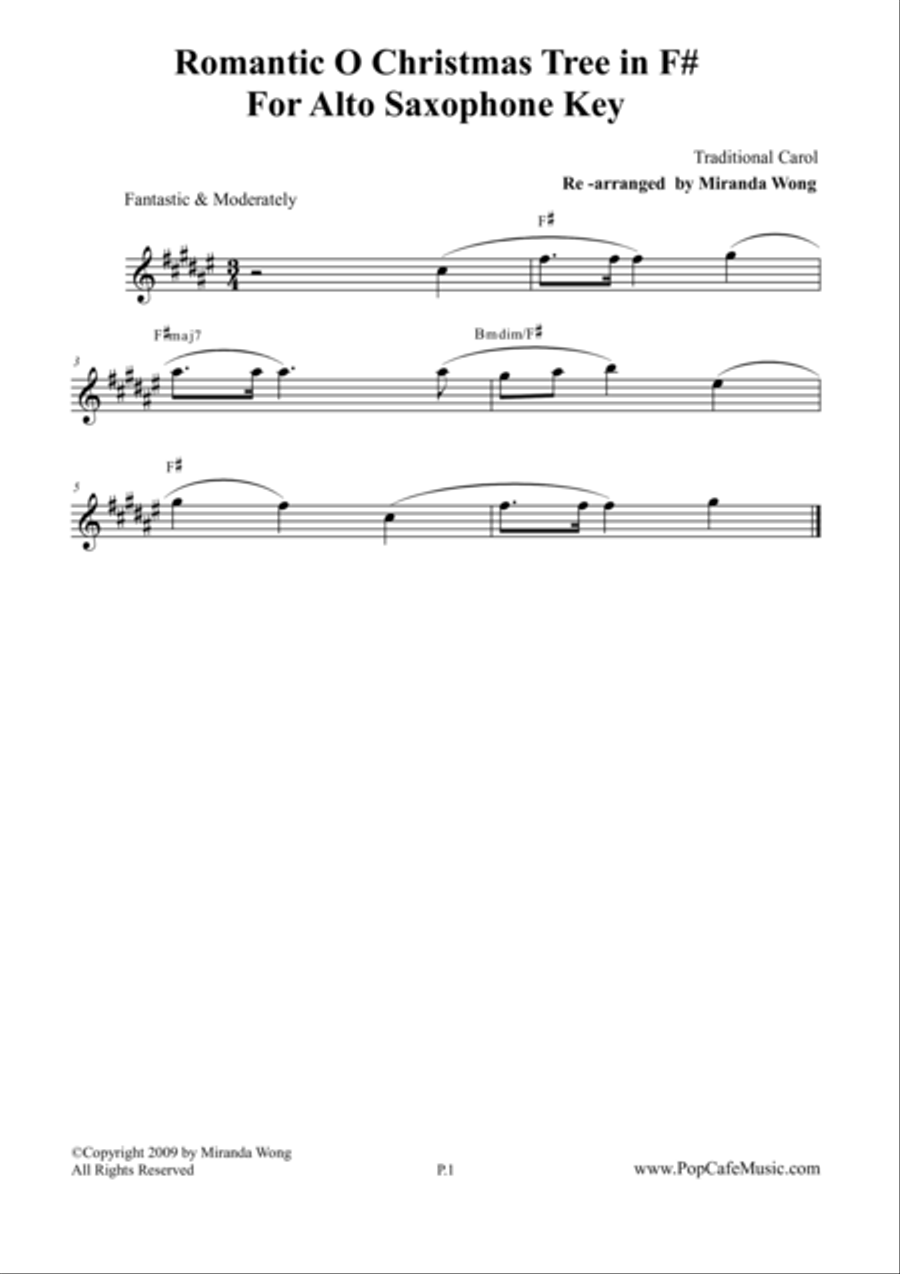 O Christmas Tree - Alto + Tenor Saxophone + Concert Key Tenor Saxophone scores gallery preview page 1