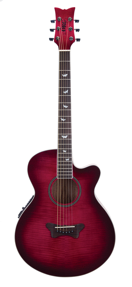 Daisy Rock Girl Guitars: Sophomore Butterfly Acoustic-Electric Guitar (Scarlet Flight)