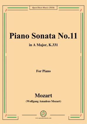Book cover for Mozart-Piano Sonata No.11 in A Major,K.331