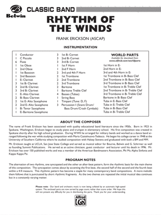 Rhythm of the Winds: Score