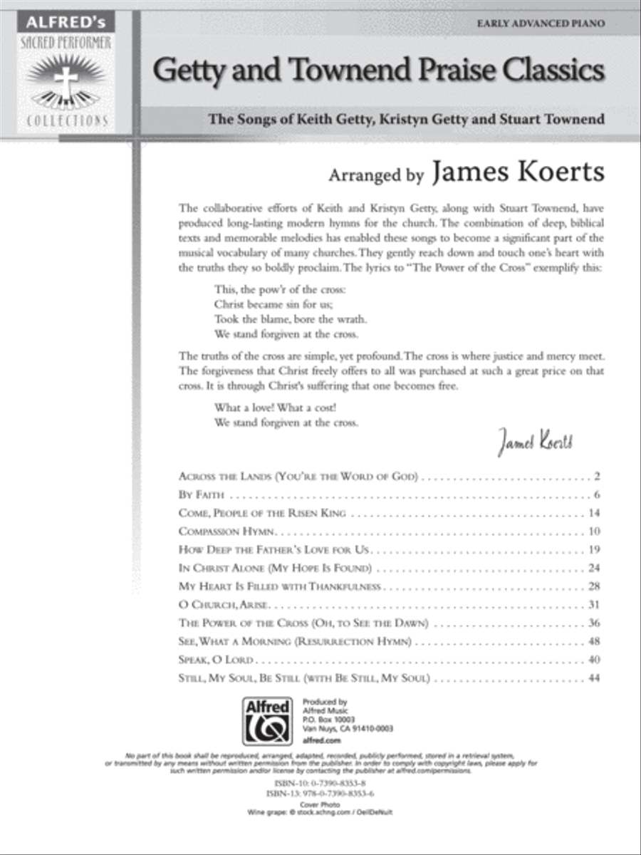 Getty and Townend Praise Classics Piano Solo scores gallery preview page 2
