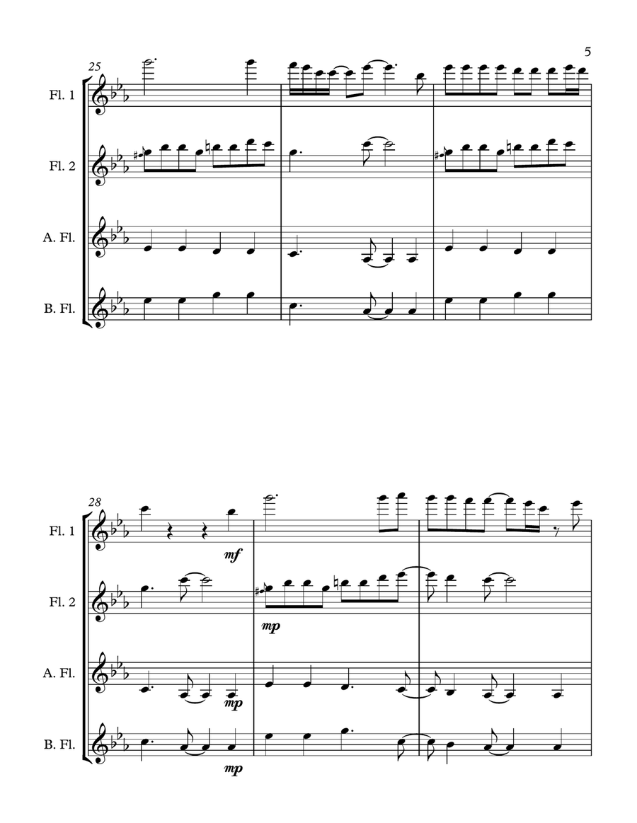 I'm Not The Only One Woodwind Quartet scores gallery preview page 5