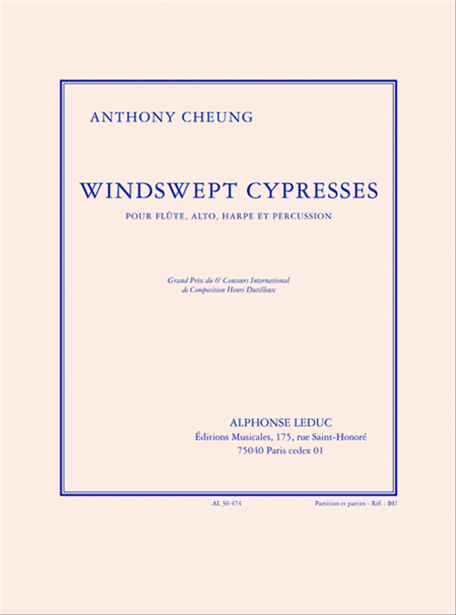 Windswept Cypresses (9') Quatuor Pour Flute, Alto, Harpe Et Percussion (partit