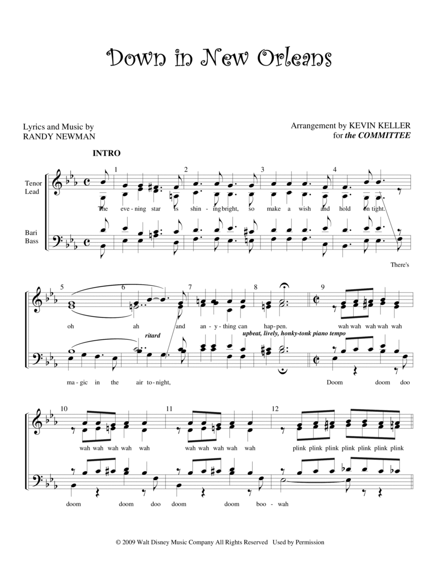 Down In New Orleans 4-Part scores gallery preview page 1