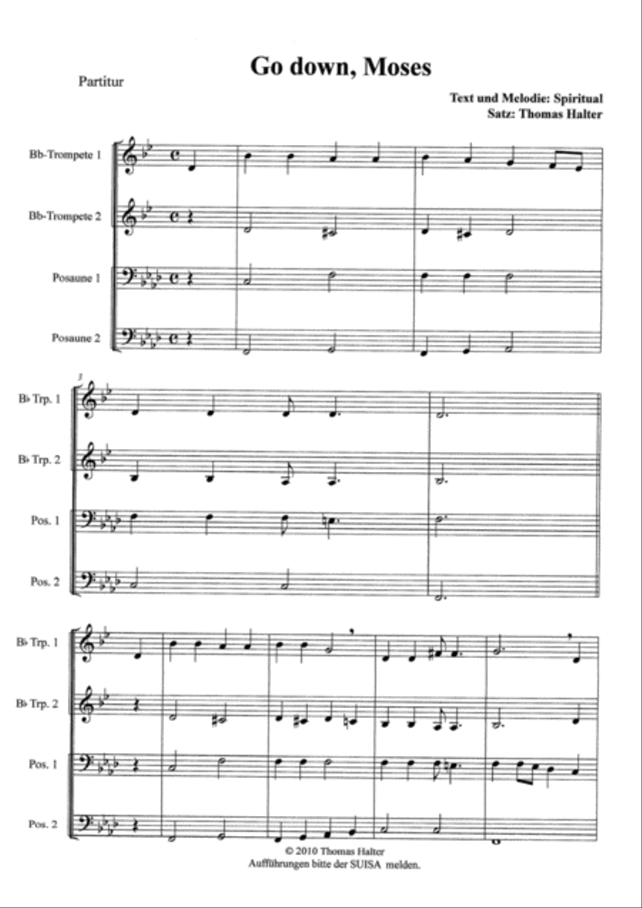 Go Down Moses Go Down Moses Brass Ensemble scores gallery preview page 1
