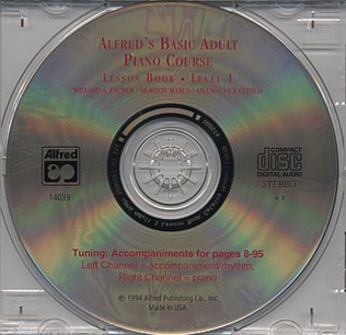 Book cover for Alfred's Basic Adult Piano Course - CD (Lesson Book, Level 1)