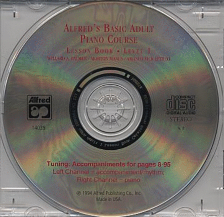 Alfred's Basic Adult Piano Course - CD (Lesson Book, Level 1)