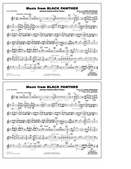 Music from Black Panther (arr. Matt Conaway) - 1st Bb Trumpet