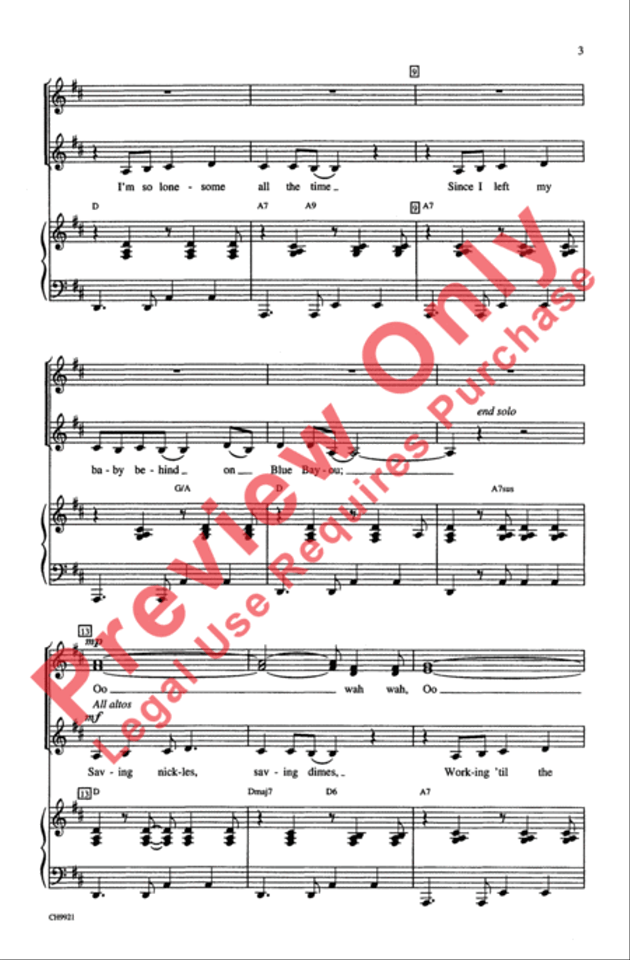 Blue Bayou Blue Bayou Women's Choir scores gallery preview page 3