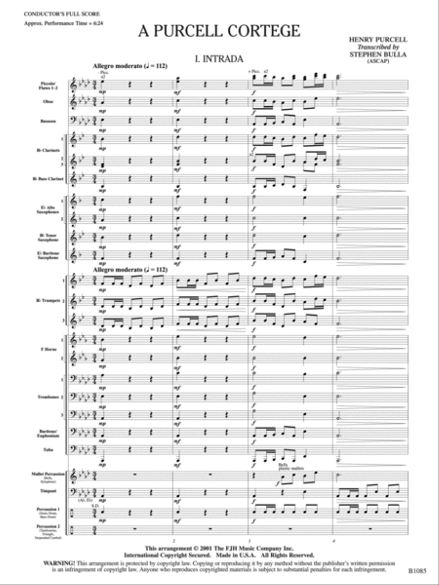 A Purcell Cortege: Score Concert Band scores gallery preview page 3