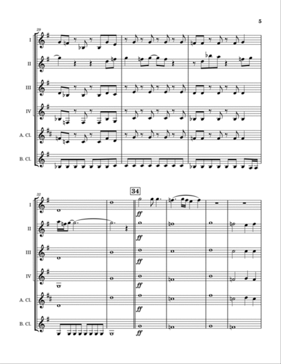 Born To Be Wild Clarinet Quintet scores gallery preview page 6