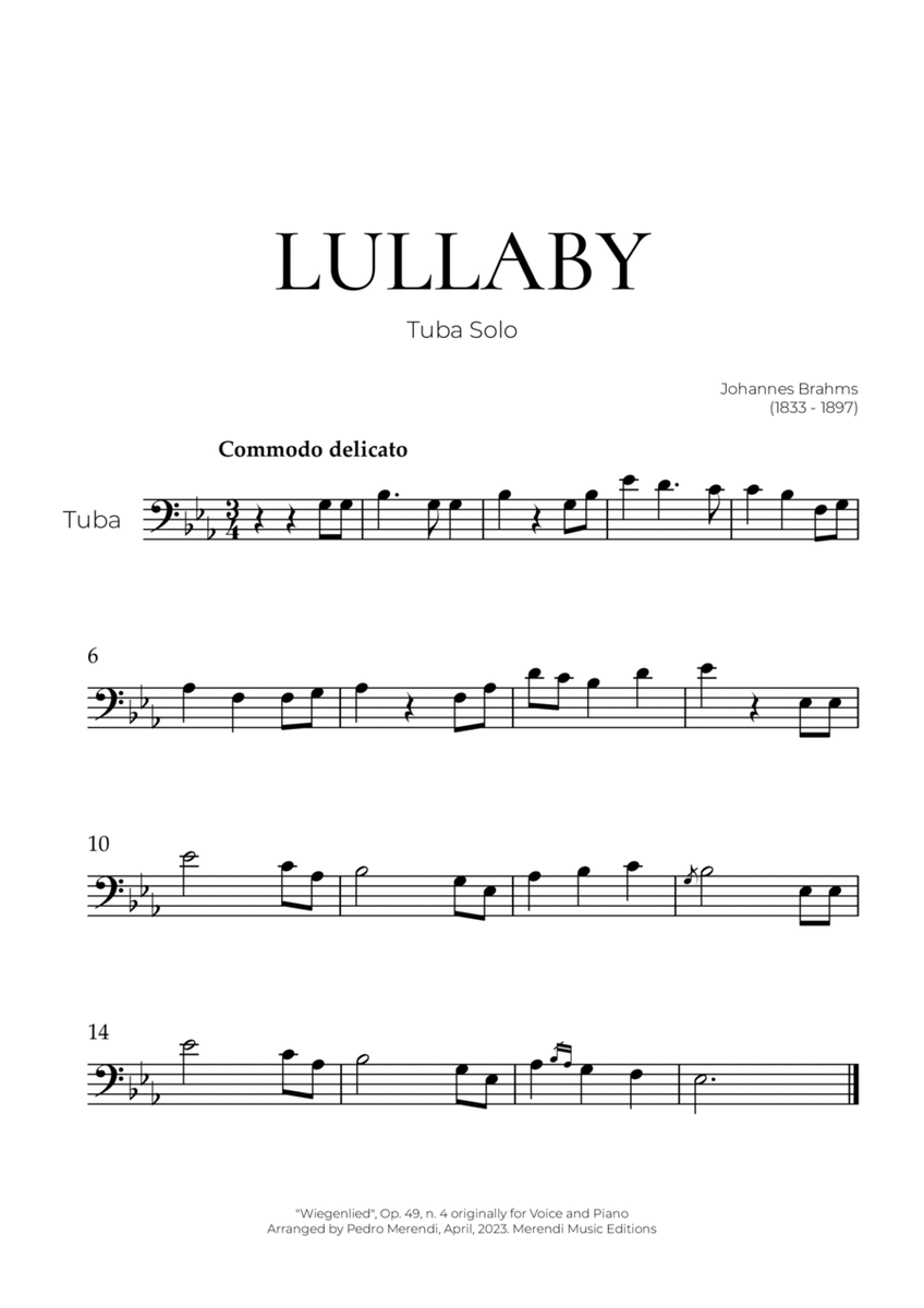 Lullaby (Tuba Solo) - Johannes Brahms image number null