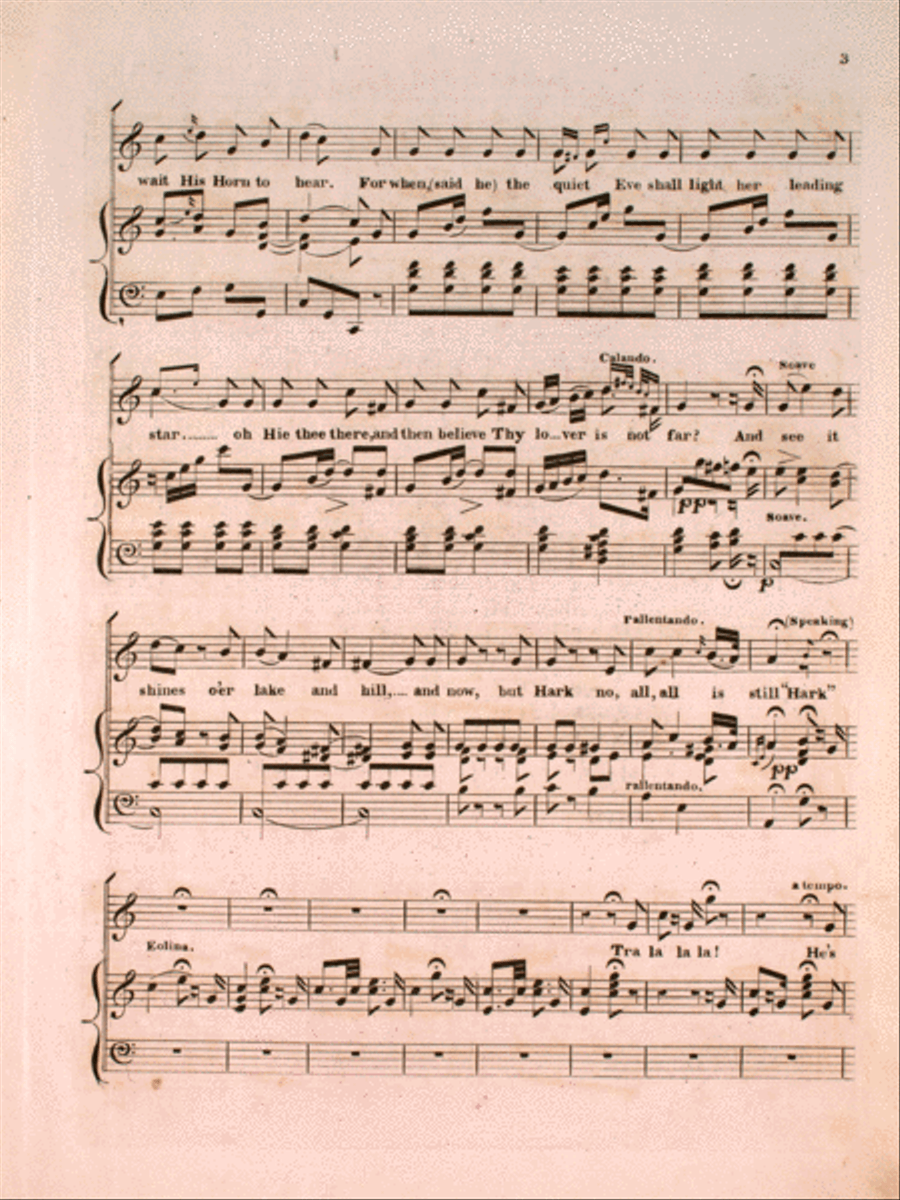 He's Coming From the Mountain, or, The Merry Horn. Song Horn scores gallery preview page 3