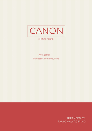 Book cover for CANON IN D - BRASS PIANO TRIO (TRUMPET, TROMBONE & PIANO)