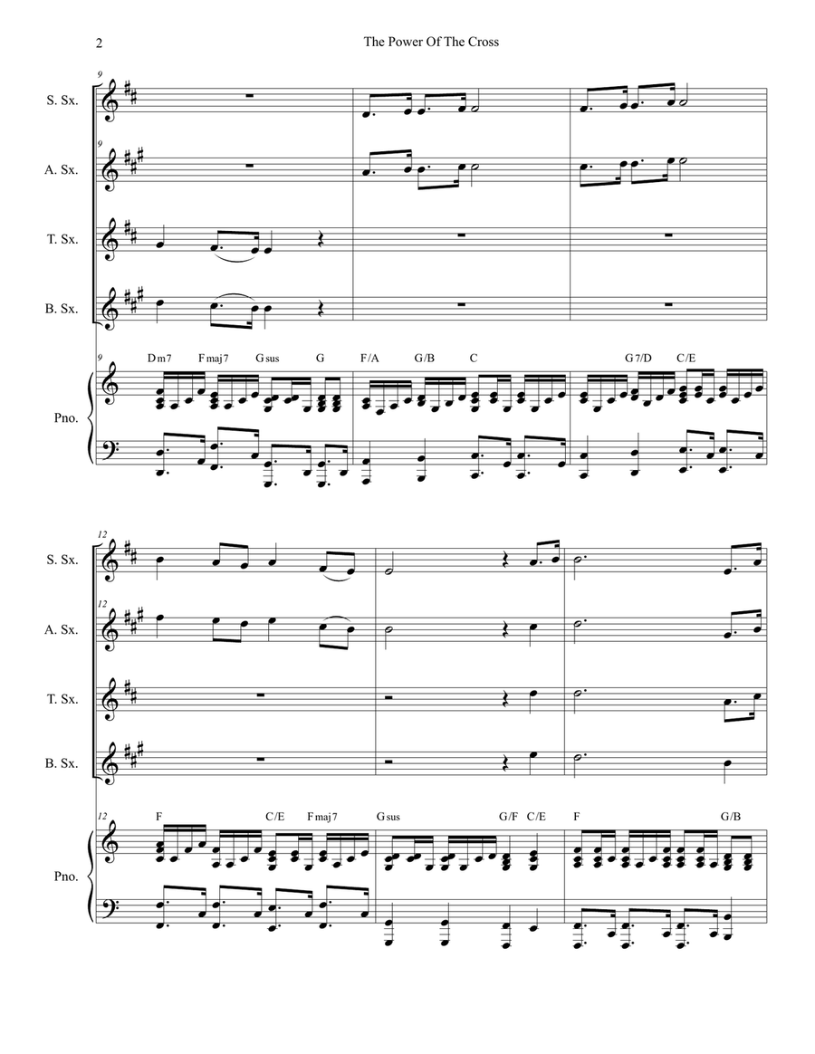The Power Of The Cross (Oh To See The Dawn) Saxophone Quartet scores gallery preview page 2